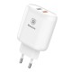 Мережевий зарядний пристрій Baseus Bojure Series Dual USB for EU White