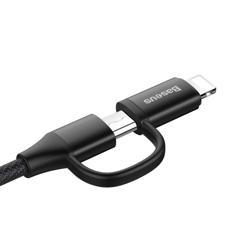 Кабель Baseus Yiven 2-in-1 Cable (Micro/Lightning) 1m Black