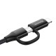 Кабель Baseus Yiven 2-in-1 Cable (Micro/Lightning) 1m Black