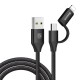 Кабель Baseus Yiven 2-in-1 Cable (Micro/Lightning) 1m Black