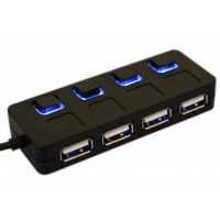 USB-Hub Lapara LA-SLED4 USB 2.0 4 switches for each USB port Black