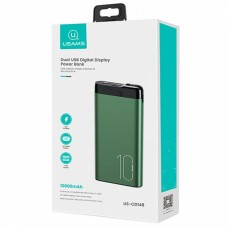 Зовнішній акумулятор Usams US-CD148 PB55 Alloy Digital Display Power Bank 10000mah Dark Green