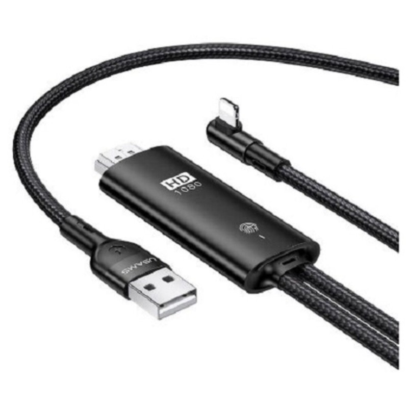 Кабель Usams US-SJ442  U53 Lightning to HDMI Cable 2m Black