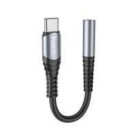 Кабель-перехiдник HOCO LS33 Type-C Digital 3.5 Audio converter Metal Gray