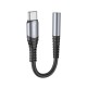 Кабель-перехiдник HOCO LS33 Type-C Digital 3.5 Audio converter Metal Gray