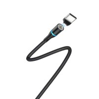 Кабель BOROFONE BU16 Skill magnetic Type-C 1.2m, nylon braid, aluminum alloy connector Black