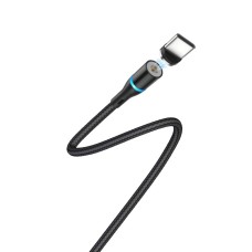 Кабель BOROFONE BU16 Skill magnetic Type-C 1.2m, nylon braid, aluminum alloy connector Black