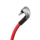 Кабель Baseus U-shaped Lamp Mobile Game Cable USB For iP 2.4A 1m Red