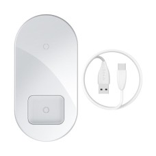 БЗП Baseus Simple 2in1 Wireless Charger 18W Max For Phones+Pods White