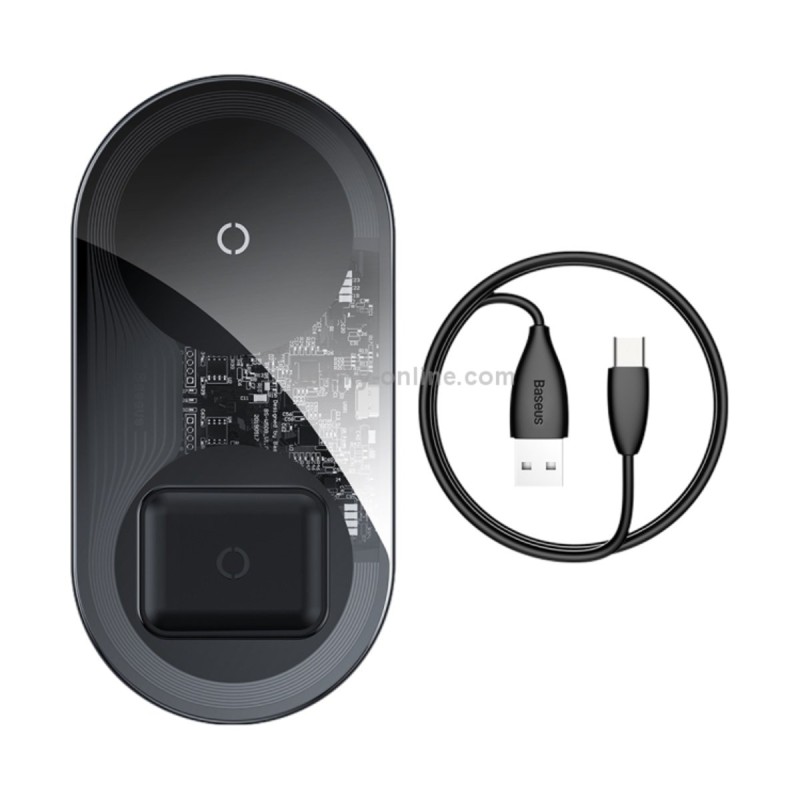 БЗП Baseus Simple 2in1 Wireless Charger 18W Max For Phones+Pods Transparent